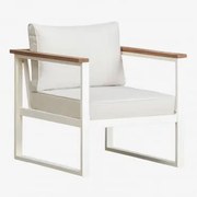 Fotel Lipov Z Aluminium I Drewna Akacjowego Gardenia Biel - Sklum