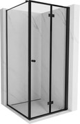 Mexen Mist-F kabina prysznicowa składana prawa 80 x 80 cm, czarna ramka, czarna - 8A6T-080-080-70-70-P