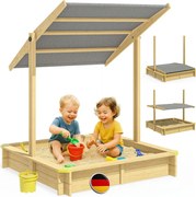 Piaskownica z baldachimem SANDY, drewno świerkowe, 120x120x120cm Jurhan