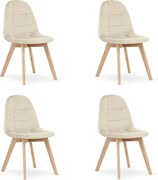 Krzesło Valora NUUC w kolorze beżowego aksamitu, ergonomiczne, x4