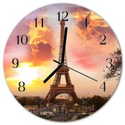 Zegar ścienny okrągły Wieża eiffla w paryżu