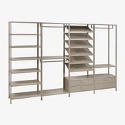 Janine 4-częściowa Otwarta Szafa Modułowa Z Półkami Stalowymi Moka Brown - Sklum