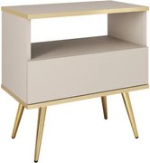 ORIANA Szafka nocna S 54 beżowa | nogi złote