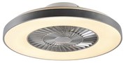 Wentylator sufitowy z lampą srebrny z efektem gwiazdy, ściemnialny - ClimoDesignerski Oswietlenie wewnetrzne
