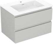 Mexen Orio szafka łazienkowa 70 cm z umywalką Otis, 2 szuflady, szara mat/biała mat - 91A10-07047-2-BFF62-W18M01