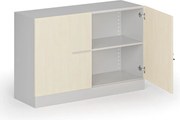 Metalowa szafa z drewnianymi drzwiami, demontowana, 800 x 1200 x 400 mm, brzoza