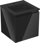 Mexen Orio szafka łazienkowa 45 cm z umywalką Otis, 1 szuflada, czarna połysk/czarna mat - 91A10-04547-1-BF70-W18M71