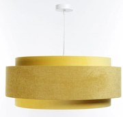 Musztardowa lampa wisząca z welurowym kloszem - 4X A353 B4-C20