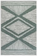 Dywan dwustronny zewnętrzny Gemini romby zielono-kremowy 80 cm x 150 cm