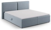Jasnoniebieskie łóżko boxspring ze schowkiem 160x200 cm Arendal – Cosmopolitan Design