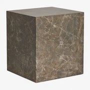 Kwadratowy Stolik Pomocniczy Z Mdf (45x45 Cm) Aria Brązowy Marmur - Sklum