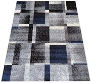 Szaro-turkusowy dywan w geometryczne wzory K4-Z39