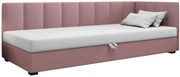 Pojedyncze łóżko tapicerowane brudny róż + ecru S3-T98