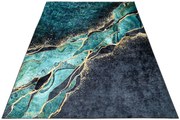 Zielony dywan glamour z marmurowym wzorem W4-T57