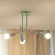 Przysufitowy żyrandol OXFORD 3xE27/15W/230V zielony/różowy/niebieski