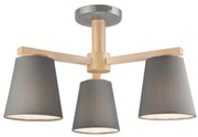 żyrandol natynkowy ELLIE 3xE27/60W/230V szary/buk