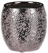 Osłonka ceramiczna na doniczkę Silver śr. 14 cm, srebrny