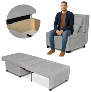 Fotel rozkładany f spania KIMO pojemnik Family Meble Hunter j szary