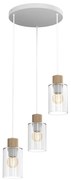 Żyrandol na lince MADERA 3xE27/60W/230V biały/drewno