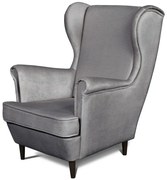 Szary tapicerowany fotel uszak B7-H34