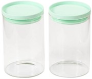 Zestaw dwóch szklanych pojemników do przechowywania, 10 x 15 cm, Kesper