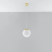 Lampy wiszące minimalistyczny Stera, stal/szkło - 1 źródło światła 4000K - L.20 x H.110 cm - biały/złoty