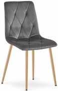Tapicerowane ciemnoszare metalowe krzesło pikowane K2-Z63