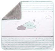 Biało-miętowy koc dziecięcy z mikropluszu 80x80 cm Happy Cloud – Roba