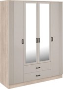 Skandynawska szafa z lustrem dąb sonoma + kaszmir C9-D33