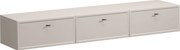 Szafka RTV wisząca Lorini 200 cm z szufladami - kaszmir / czarne uchwyty T-bar