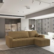 Masseno Narożnik VOLIRA z funkcją spania i pojemnikiem na pościel Narozniki L, Rozkładana sofa - Miodowy, QUELLE 17