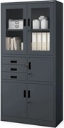 Biurowa szafa aktowa z sejfem Filip 90x40x185 cm antracyt