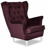 Fotel Uszak purpurowy buraczkowy BIURO RECEPCJA