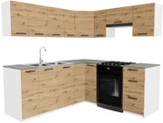 Narożny komplet mebli kuchennych dąb artisan B4-K34