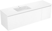 Mexen Rivel szafka łazienkowa 160 cm z umywalką Otis lewą, 1S, 1D, ryflowana, biała mat - 91A23-16047-3-BBFF01-W18L01
