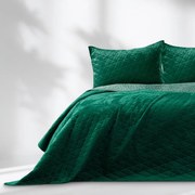 Zielona aksamitna narzuta pikowana 240x260 cm Laila – Restilo