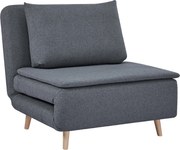 HOMCOM Fotel do spania 3-w-1 z funkcją łóżka, leżanka, regulowane oparcie, nogi z drewna bukowego, poduszka, szary