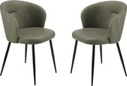 Komplet 2 zielonych krzeseł do jadalni "Boston" ze skóry ekologicznej cm 56x55 78h