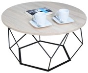 Loftowy stolik kawowy z metalowym stelażem dąb sonoma W4-F60