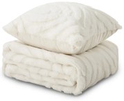 KOC I PODUSZKA WARM HUG LUX PERŁOWY 130x190 cm CREAM/BEIG