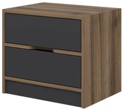 Stolik nocny Elina Walnut Anthracite