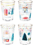 Zestaw 4 świątecznych szklanek Xmas House 500 ml