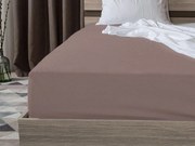 PrzytulneMieszkanie.pl Jersey prześcieradło brązowe 180 x 200 cm
