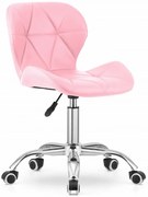 Różowy pikowany fotel obrotowy N2-N07