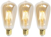 Zestaw 3 żarówek LED E27 z możliwością ściemniania ST64 Goldline 5W 380lm 2200K