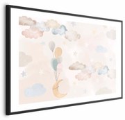 Plakat Bajkowe niebo 90x60 cm z ramą czarną z marginesem ARTGEIST B