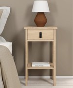 Stolik nocny z półką i szufladą Madrid, jackson hickory