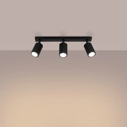 Lampa sufitowa minimalistyczny Gloow, aluminium - 3 źródło światła 3000K - L.45 x H.16.5 cm - czarny