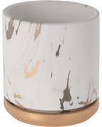 Doniczka z podstawką MARBLE, ceramiczna