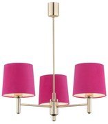 Argon 1498 - Żyrandol na drążku PONTE 3xE27/15W/230V różowy/mosiądz